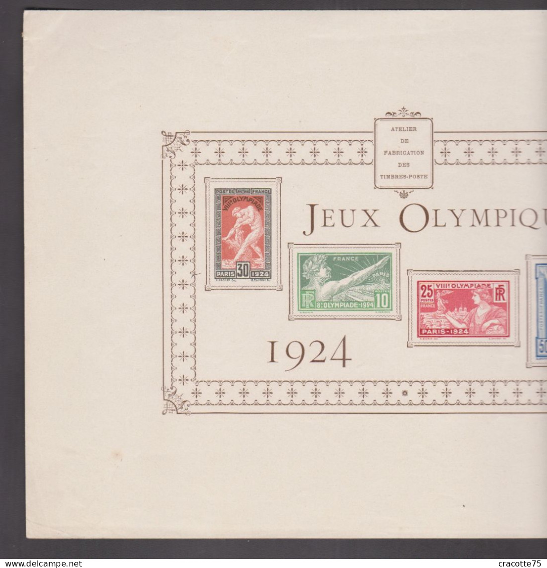 FRANCE - N°  183/185 - JEUX OLYMPIQUES  " PARIS 1924 " - EPREUVE COLLECTIVE. ( Cote 5500€ ) - Luxury Proofs