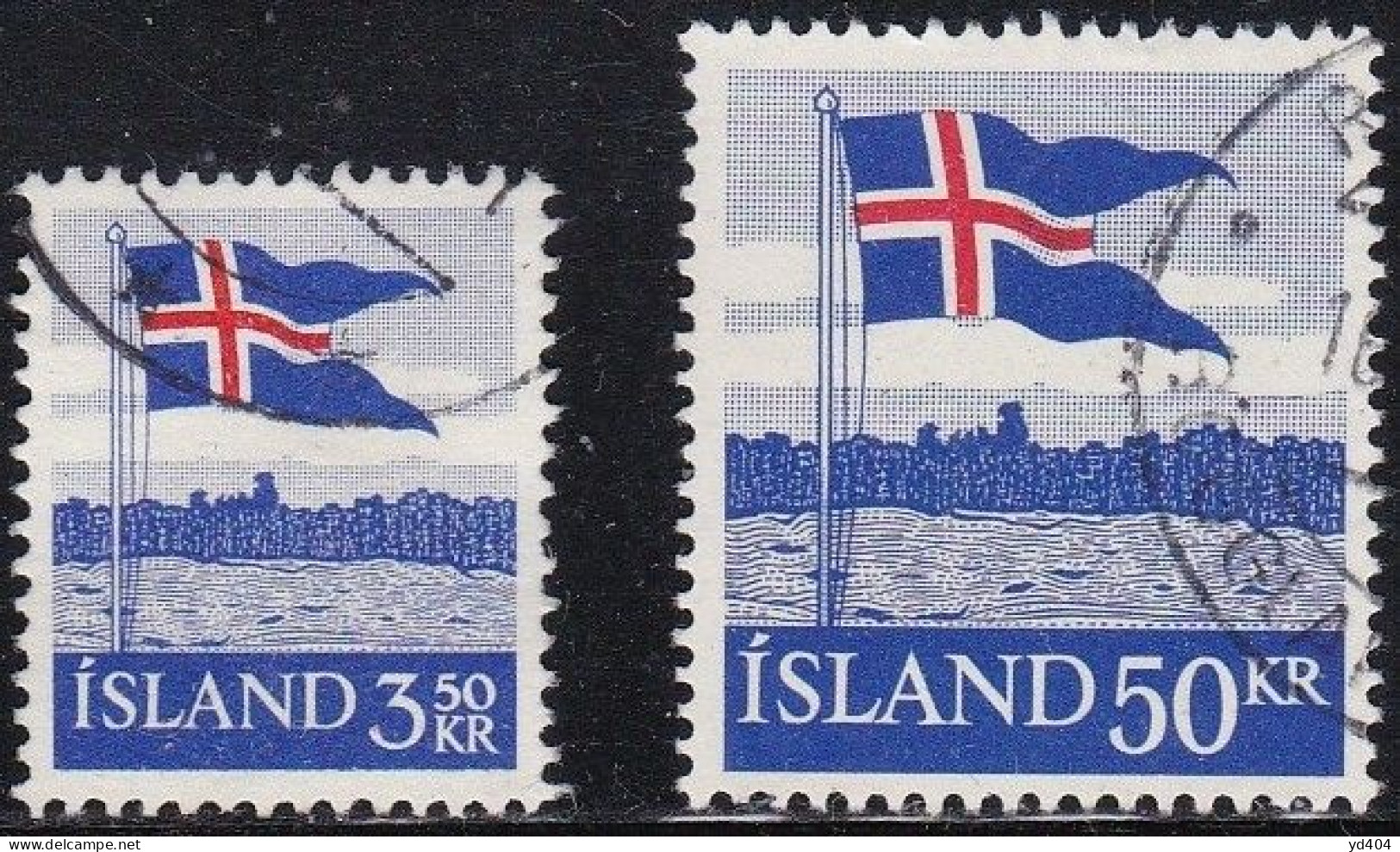 IS062D – ISLANDE – ICELAND – 1958 – ICELANDIC FLAG – Y&T # 274/6 USED - Oblitérés