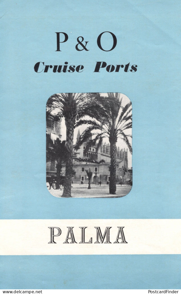 P&O Cruise Ports Palma Italy Map Harbour Vintage Ship Map Guide - Altri & Non Classificati