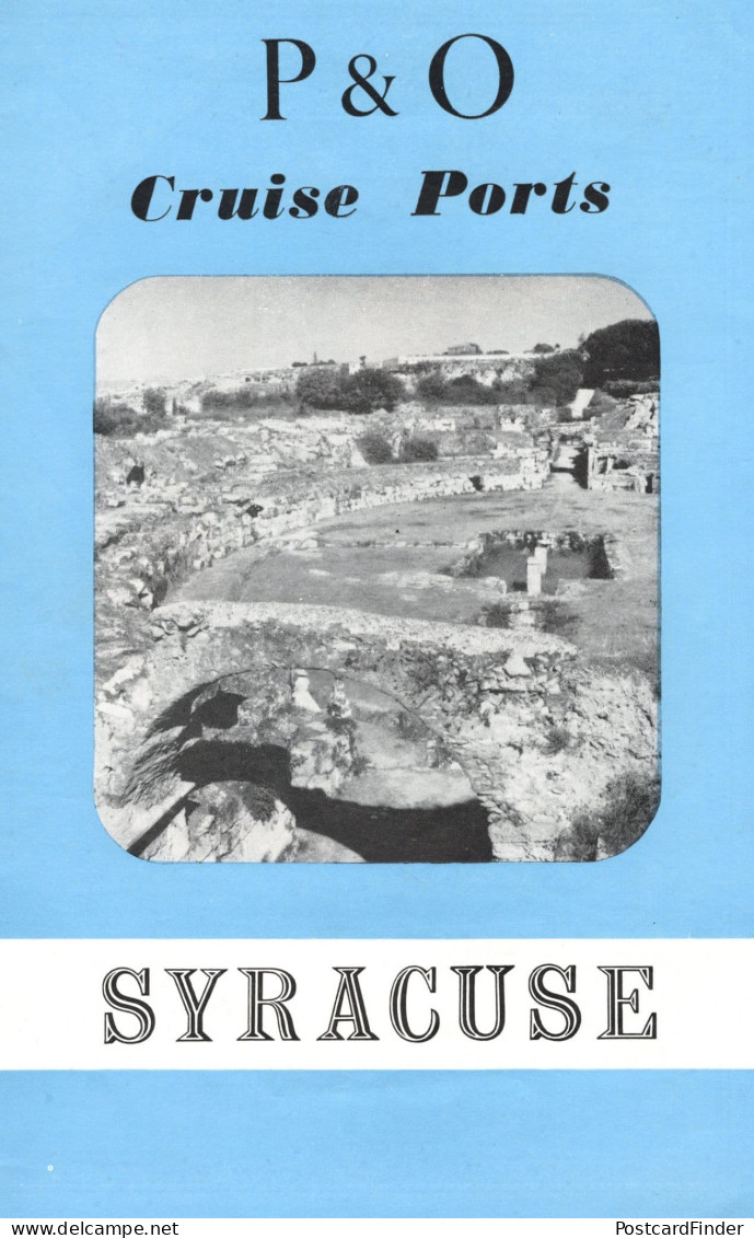 P&O Cruise Ports Syracuse Map Harbour Vintage Ship Map Guide - Other & Unclassified