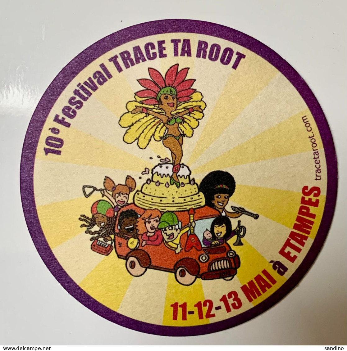 Sous-bock 10e Festival Trace Ta Root Etampes (coaster) - Beer Mats