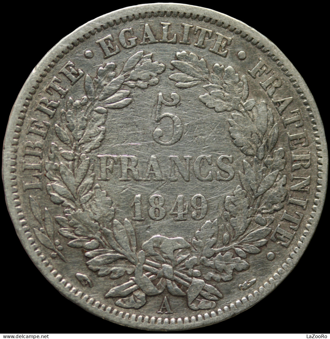 LaZooRo: France 5 Francs 1849 A VF - Silver - 5 Francs