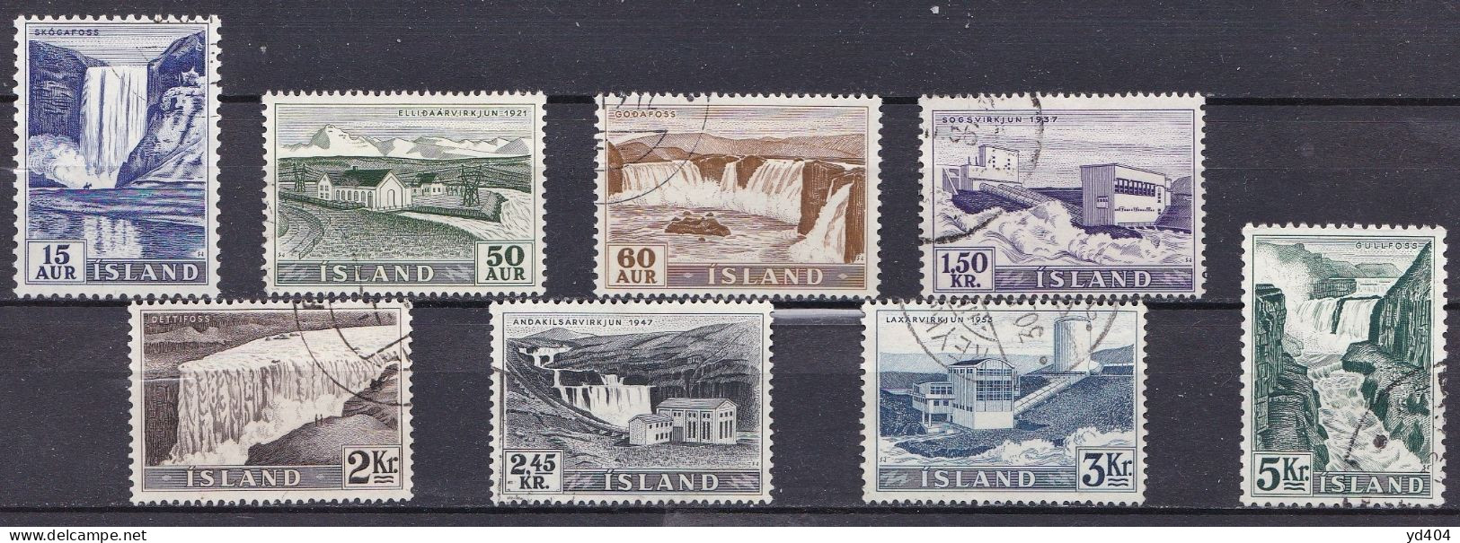 IS060B – ISLANDE - ICELAND - 1956 – WATERFALLS - SG # 335/42 USED 22,25 € - Gebruikt