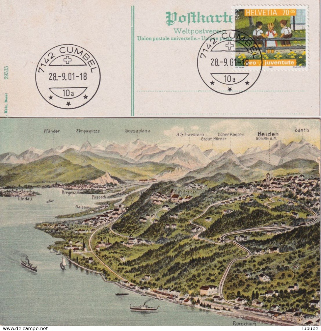 AK  "Bodenseeufer Mit Heiden Und Wolfhausen"  (LT Cumbel)       Ca. 1910/2001 - Briefe U. Dokumente