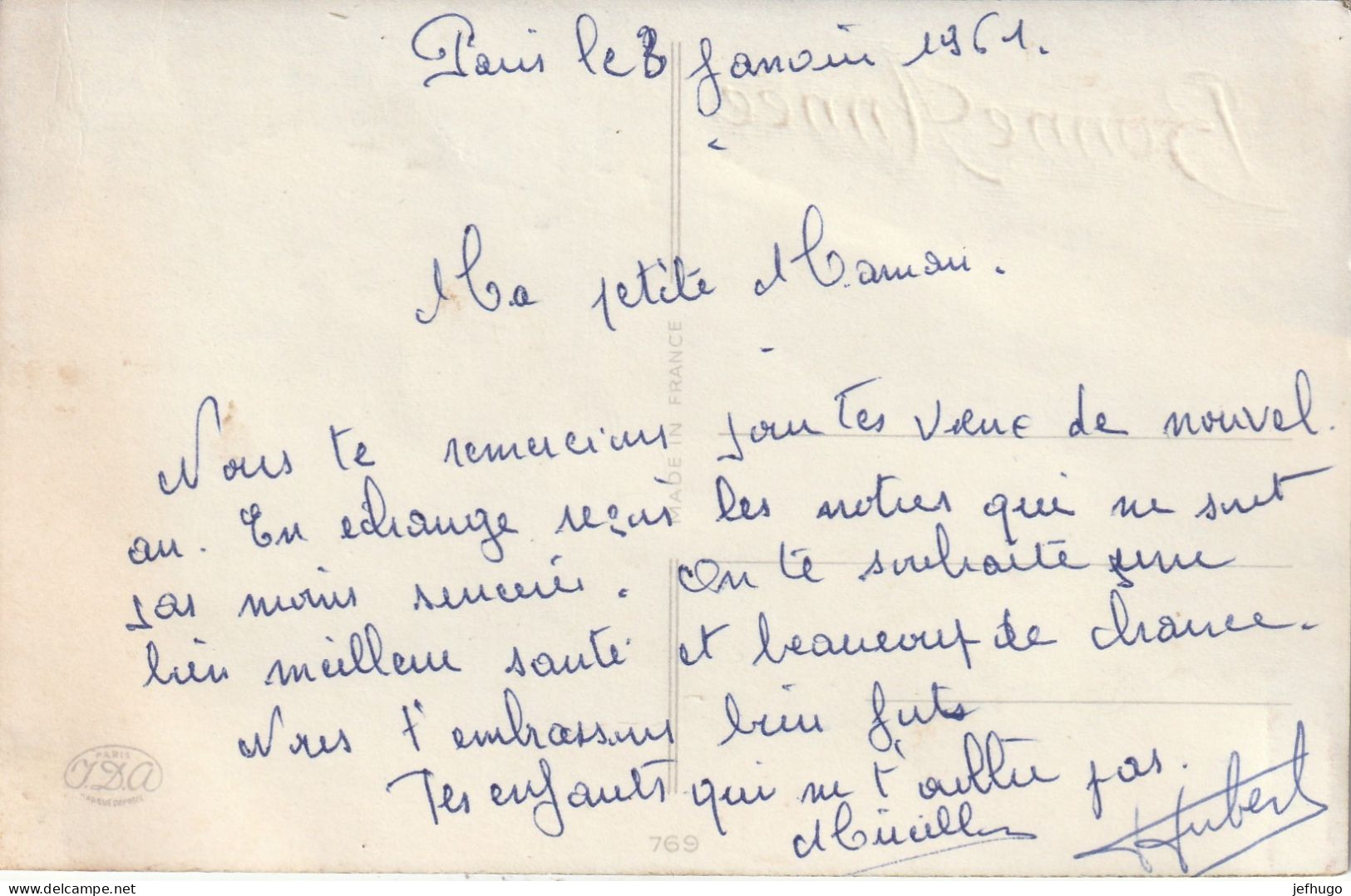 83 - CARTE BONNE ANNEE HOUE FER A CHEVAL GUI MAISON RUISSEAU SAPINS PAILLETTES PAYSAGE ENNEIGE . IDA 769 . SCAN - Año Nuevo