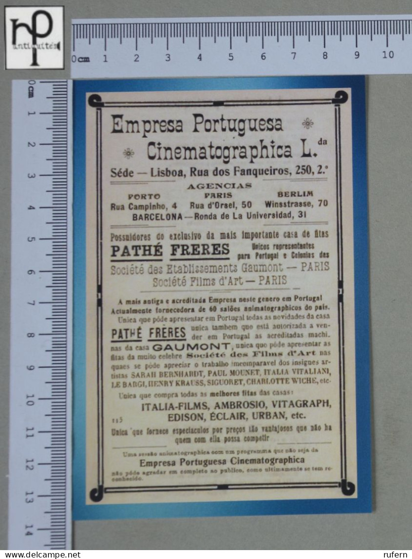 PORTUGAL  - EMPRESA PORTUGUESA CINEMATOGRAPHICA - LISBOA - 2 SCANS  - (Nº58680) - Lisboa