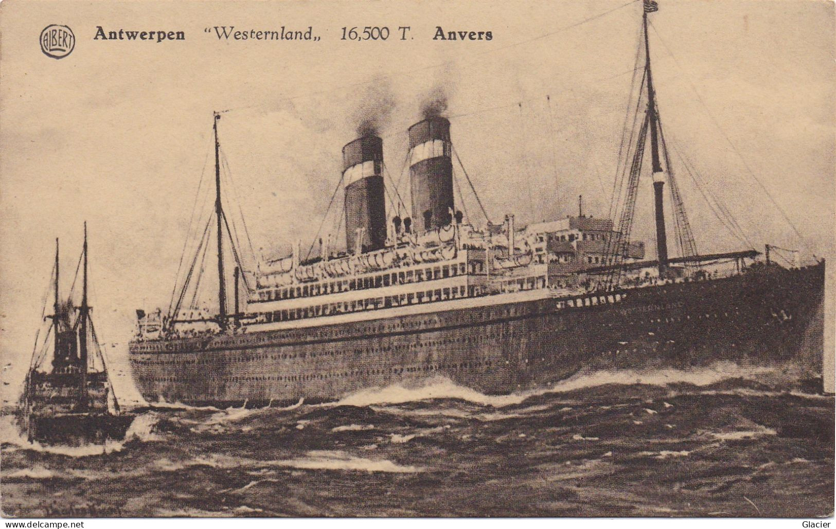 Antwerpen - Anvers - S.S. Westernland - 16500  Ton - Red Star Line - Dampfer