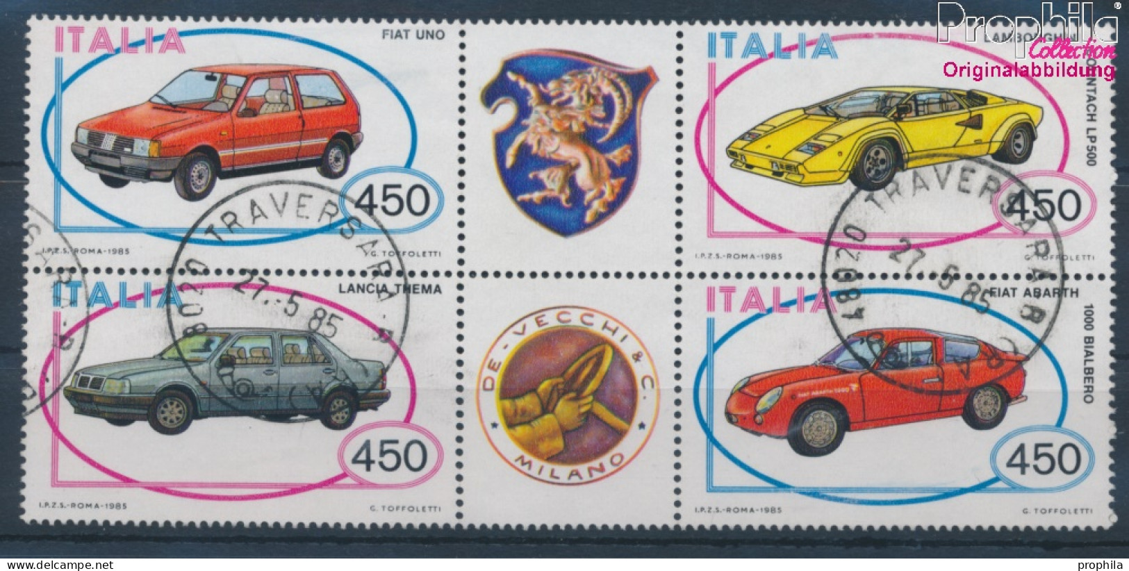 Italien 1912-1915 Sechserblock (kompl.Ausg.) Gestempelt 1985 Automobilbau (10349724 - 1981-90: Used