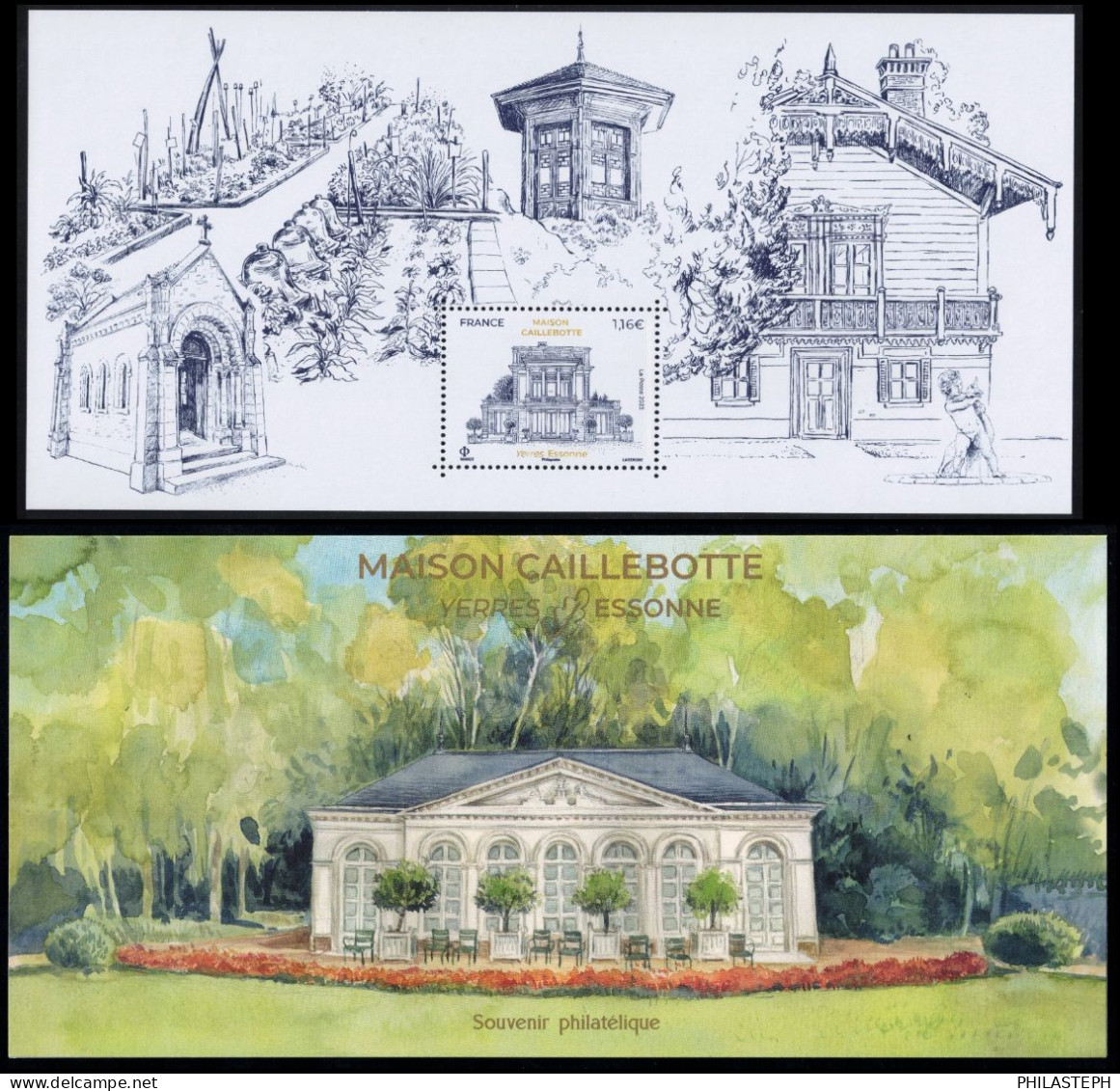 France BS 2023 - Souvenir Philatélique Maison Caillebotte - Yerres -  YT 203 Neuf ** - Souvenir Blocks