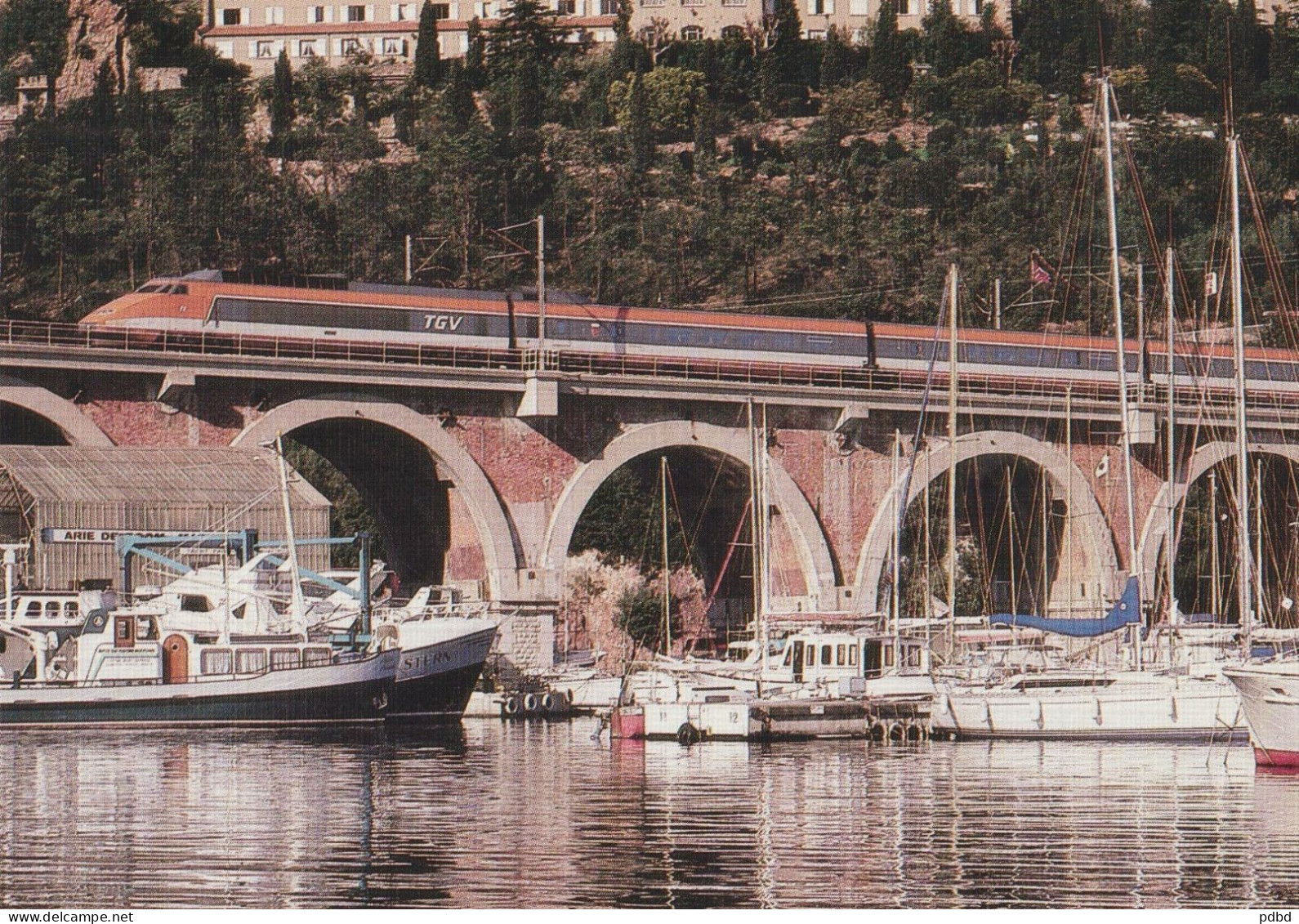 TGV 77 . TGV N° 802 . Nice Paris . Anthéor . Viaduc De La RaguePhotographie PMarc Saint-Ghislain . Edition Volpi . - Trains