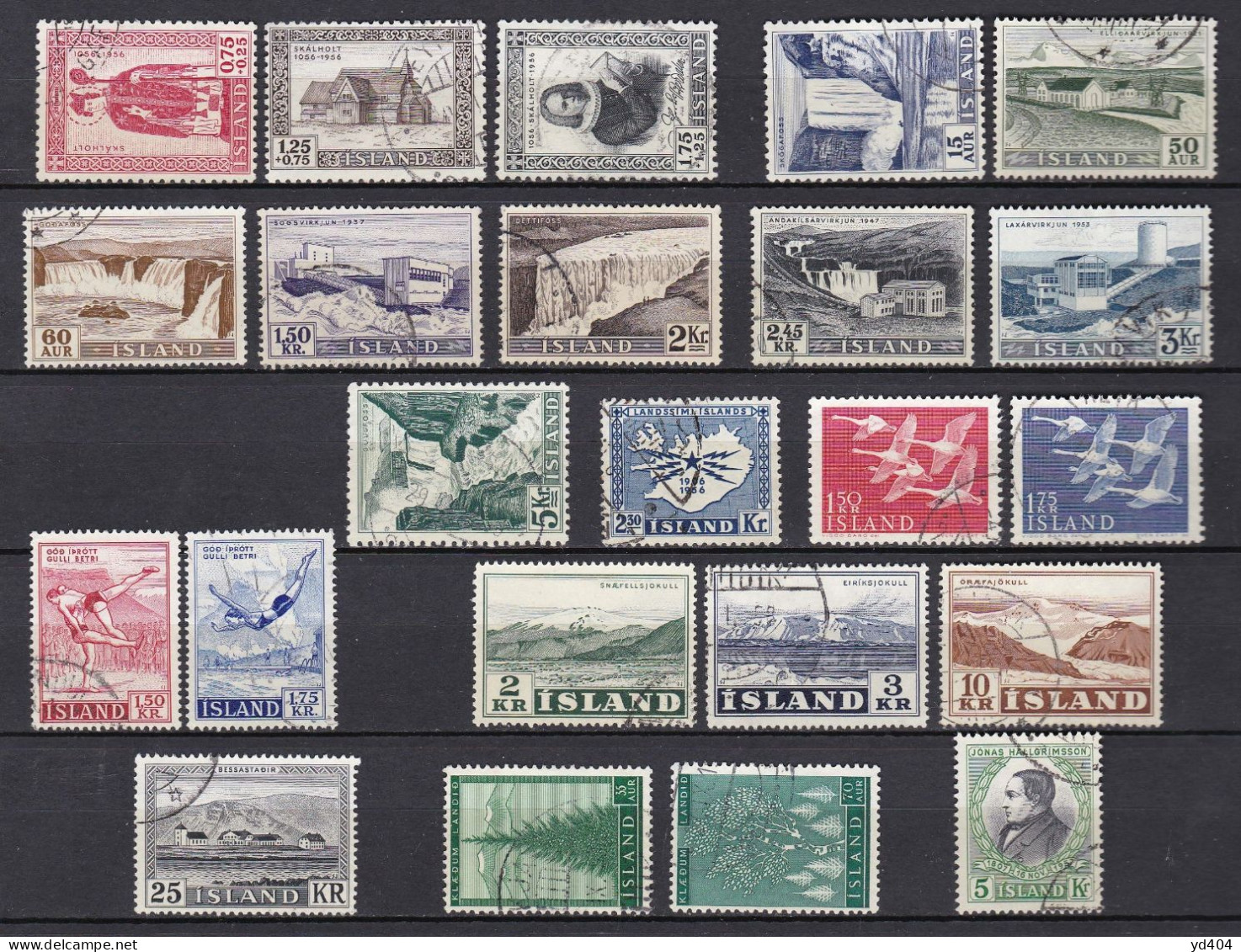 IS062 – ISLANDE – ICELAND – 1956/57 – FULL YEARS SET – Y&T # 258/280 USED 45 € - Used Stamps