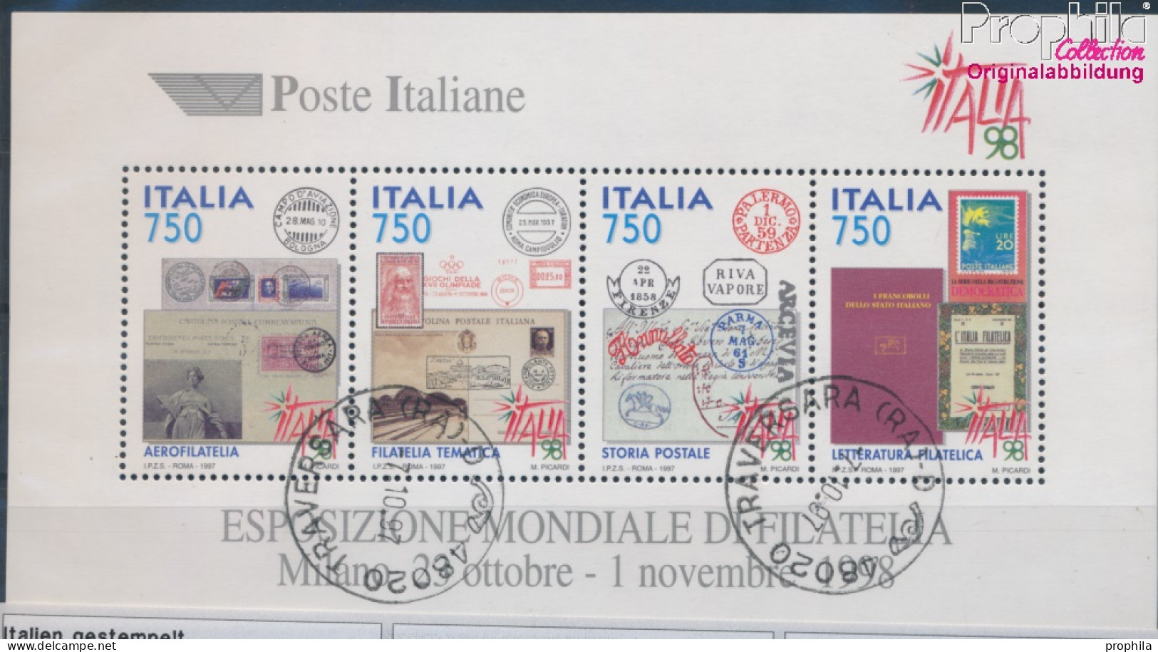 Italien Block16 (kompl.Ausg.) Gestempelt 1997 BriefmarkenausstellungITALIA98 (10349568 - 1991-00: Used