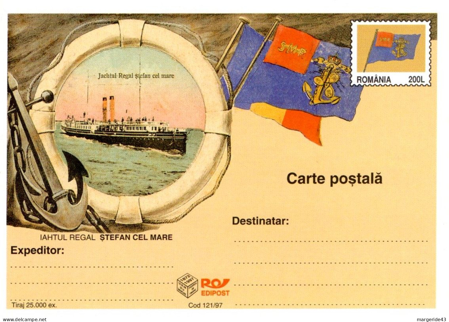 ROUMANIE 1997 ENTIER CARTE NEUF VAPEUR STEFAN CEL MARE - Postal Stationery