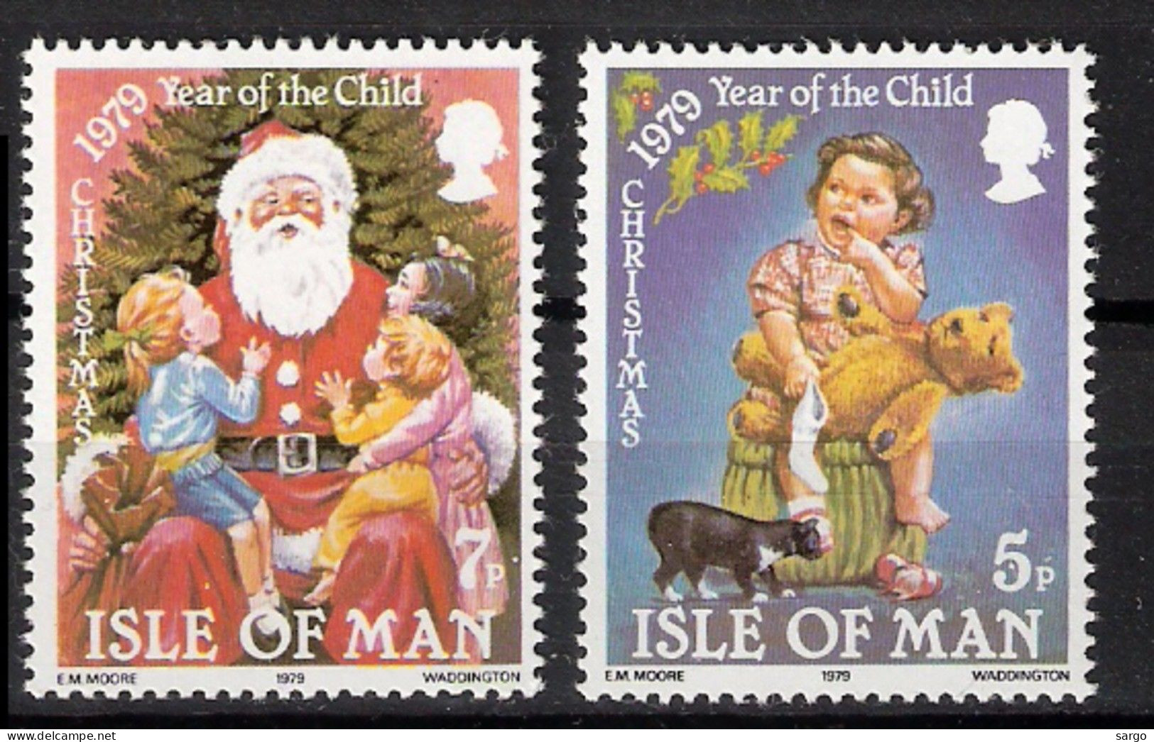 ISLE OF MAN -  1979  - FAUNA - ANIMALS -  CAT - GATTO - CHRISTMAS - 2 V - MNH - - Chats Domestiques
