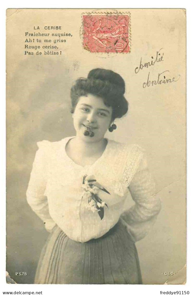 CPA Fantaisie Femme . La Cerise . 1904 - Femmes
