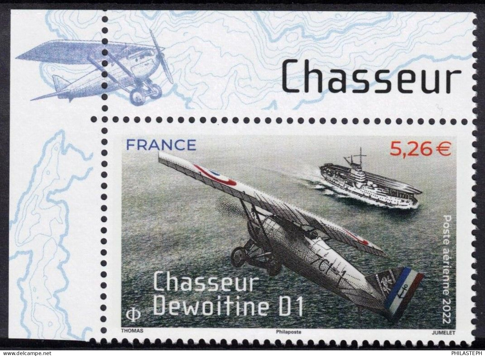 FRANCE  2022 -  Chasseur Dewoitine D1 Coin De Feuillet - Issu De La Feuille De 10 Timbres - PA  Neuf ** - 1960-.... Nuovi