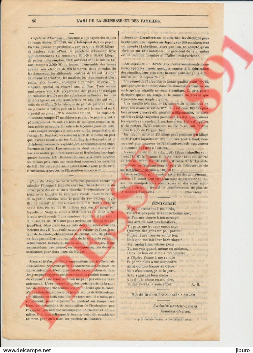 Doc 1891 Mines D'opale + Myopie à L'école élèves Myopes + Papeterie D'Essonne + Fabrication Des Aiguilles - Non Classés