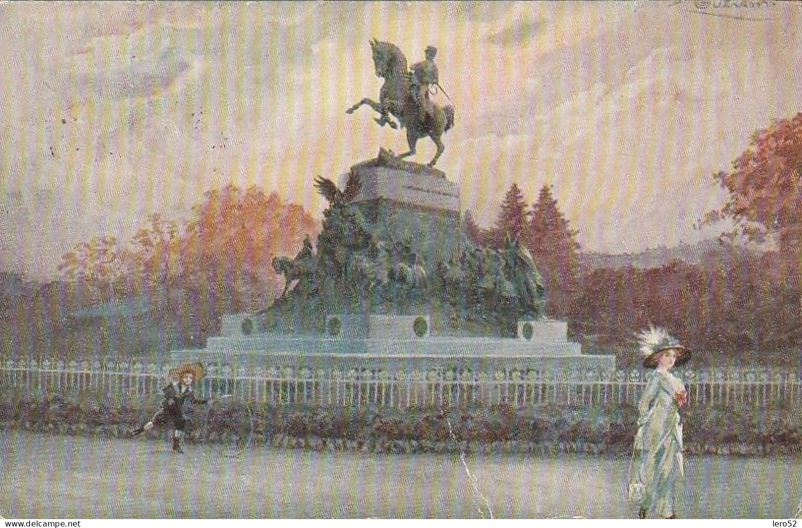 TORINO D'EPOCA MONUMENTO AL PRINCIPE AMEDEO DI SAVOIA ANNO 1918 VIAGGIATA FTO PIC - Other Monuments & Buildings