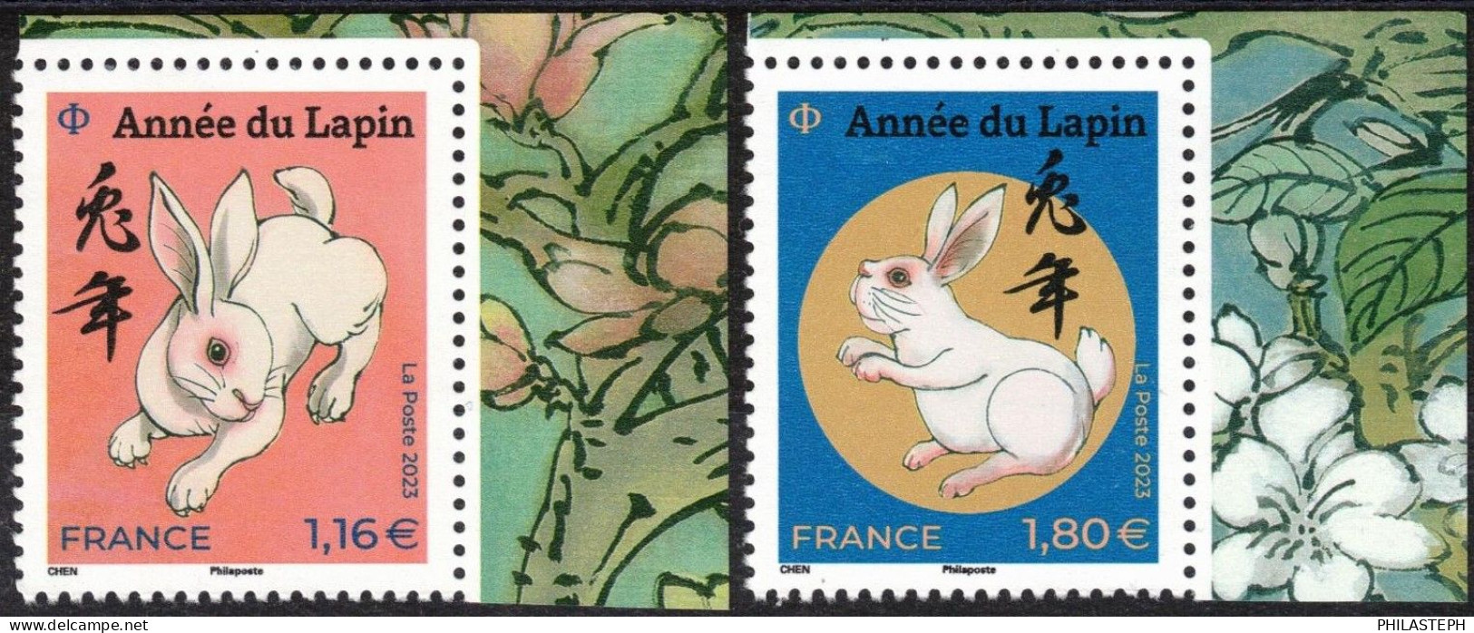 FRANCE 2023 - Nouvel An Chinois - Année Du Lapin - 2 Timbres - Petit Format - YT 5645/46 - Neuf ** - Ongebruikt