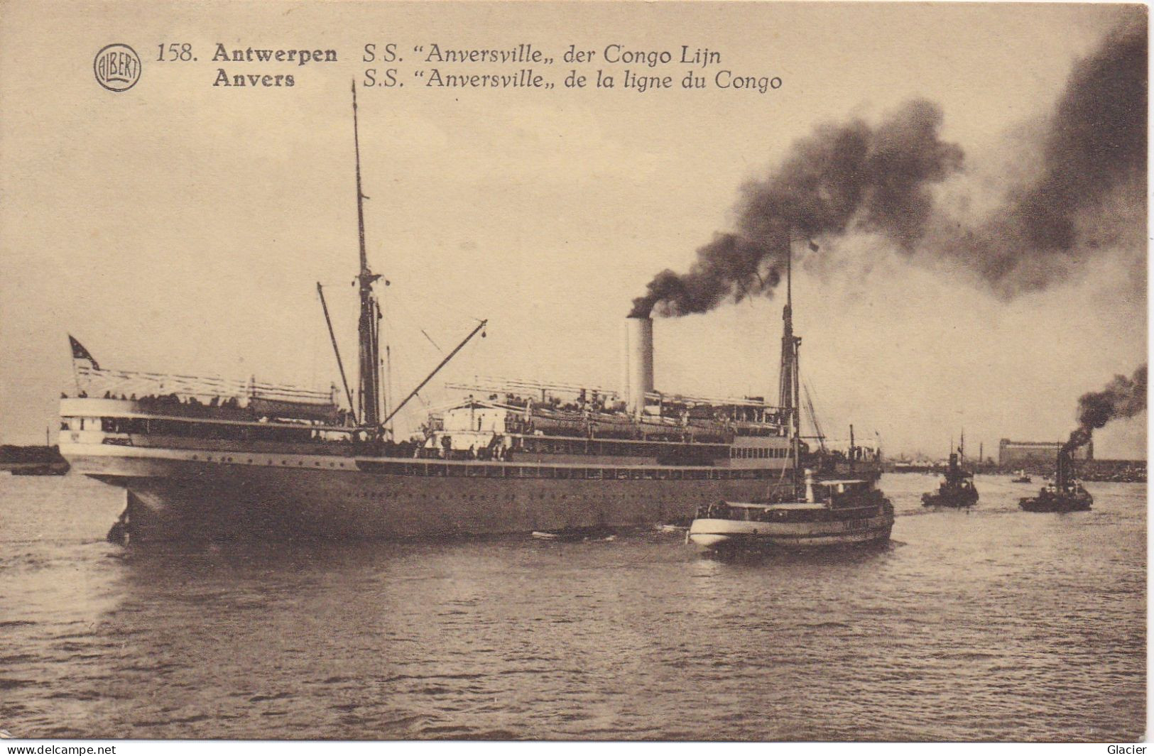 158.- Antwerpen - Anvers - S.S. Anversville Der Congo Lijn - Anversville De La Ligne Du Congo - Dampfer