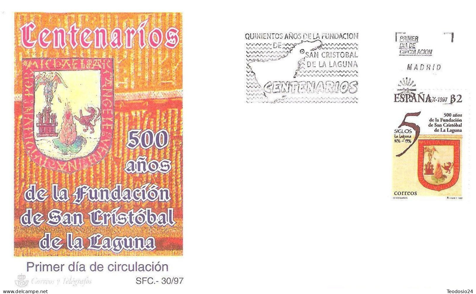 FDC Barcelona 1997.-  LA LAGUNA - FDC