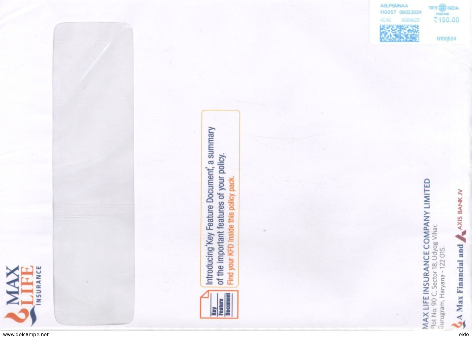 INDIA - 2024 - POSTAL FRANKING MACHINE LABEL COVER TO DUBAI.. - Brieven En Documenten