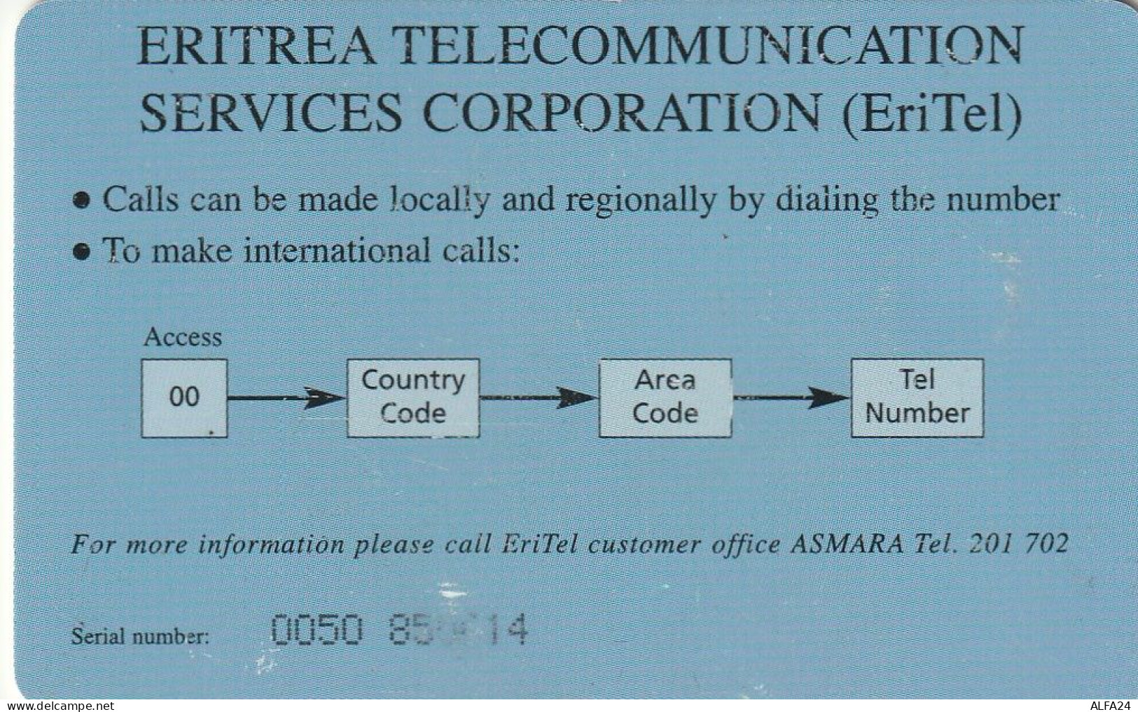 PHONE CARD ERITREA  (E54.22.6 - Eritrea