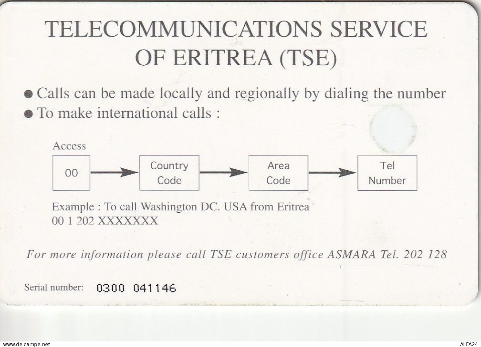 PHONE CARD ERITREA  (E54.18.6 - Eritrea