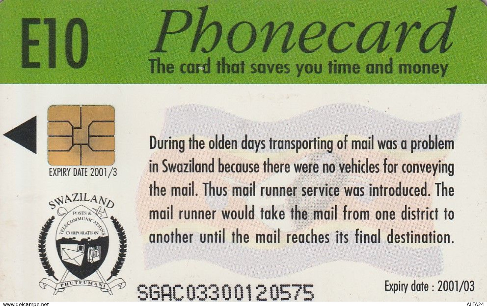 PHONE CARD SWAZILAND  (E54.12.8 - Swasiland