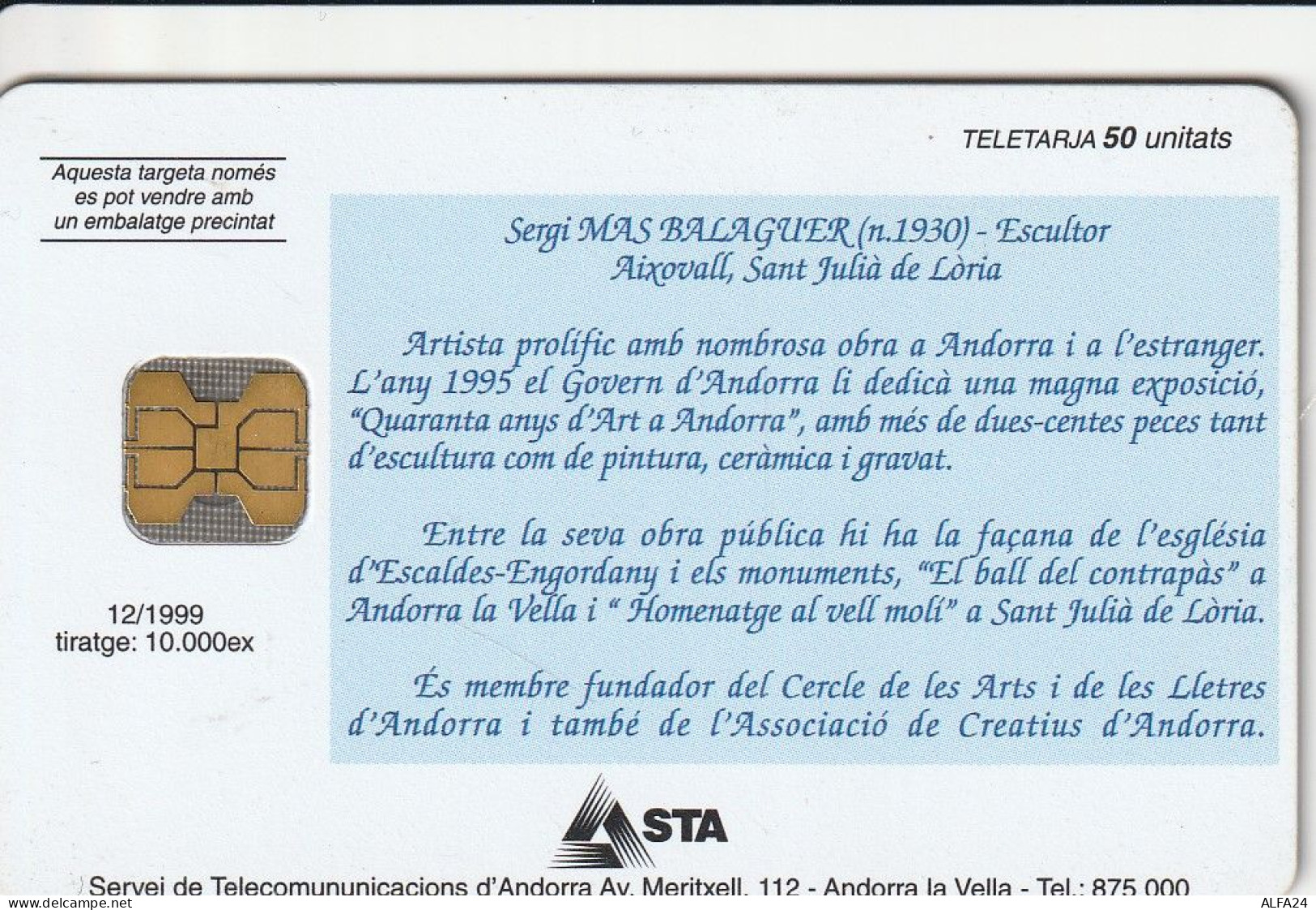 PHONE CARD ANDORRA  (E54.11.1 - Andorre