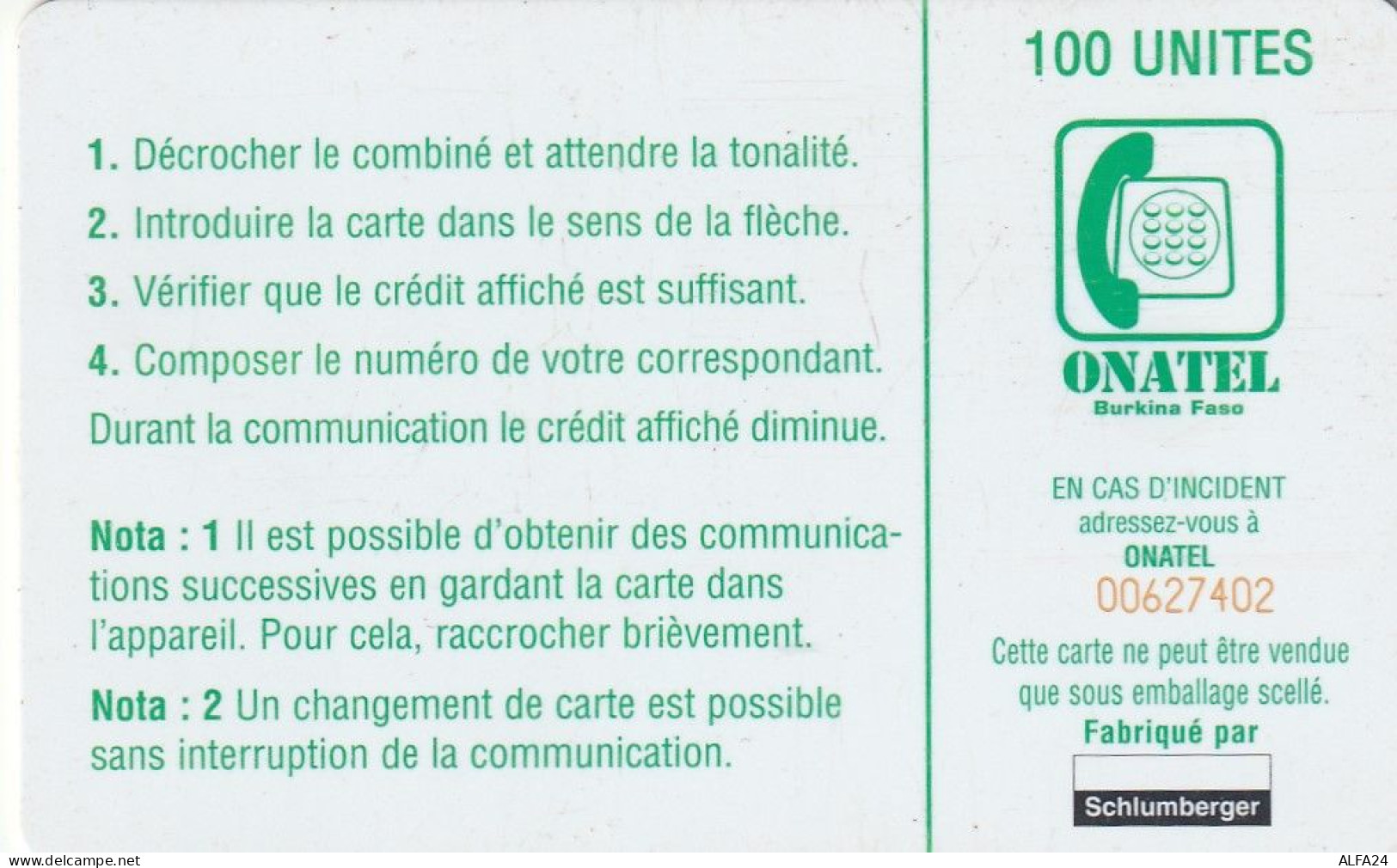 PHONE CARD BURKINA FASO  (E54.4.1 - Burkina Faso