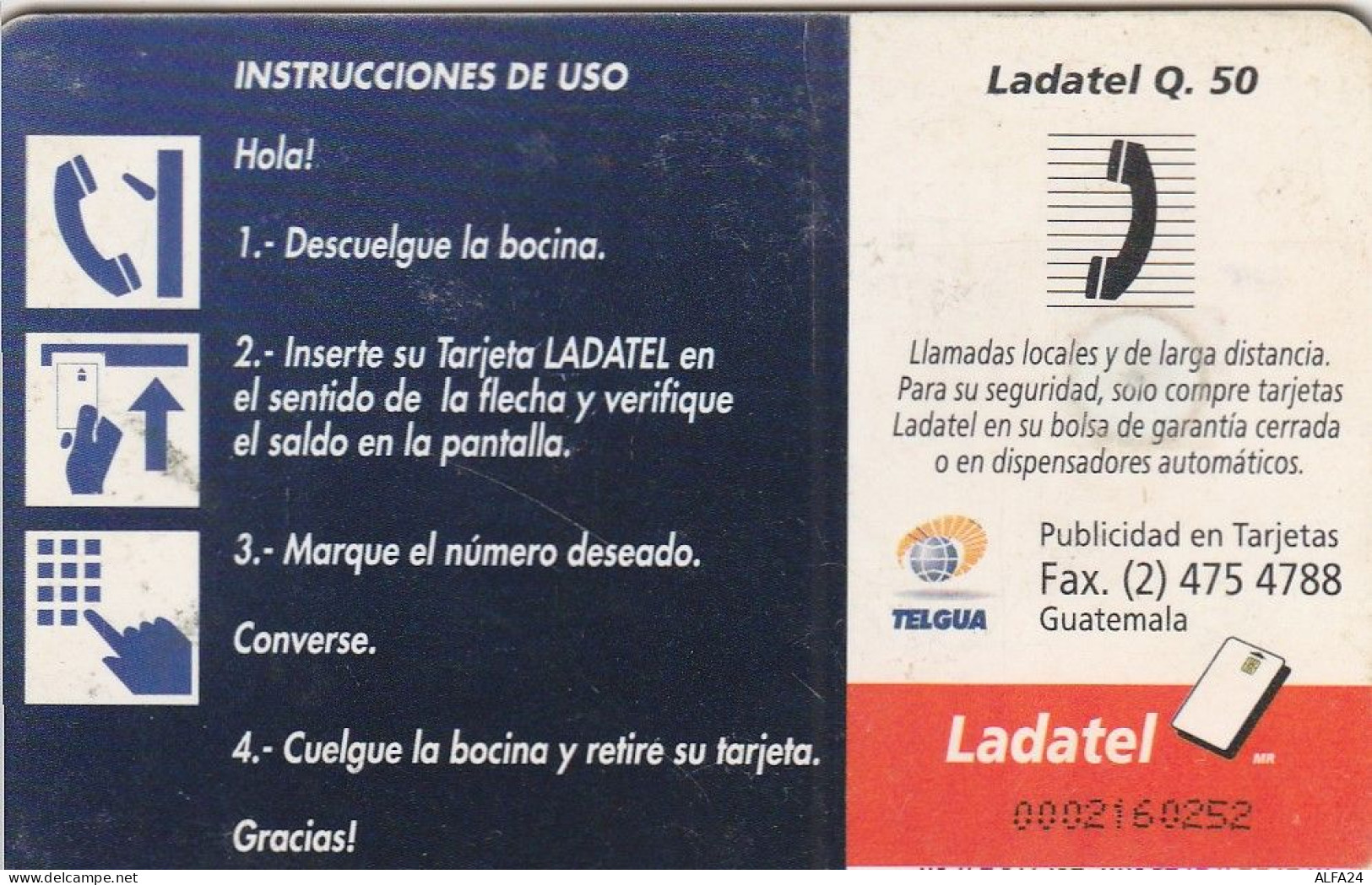 PHONE CARD GUATEMALA  (E52.31.5 - Guatemala