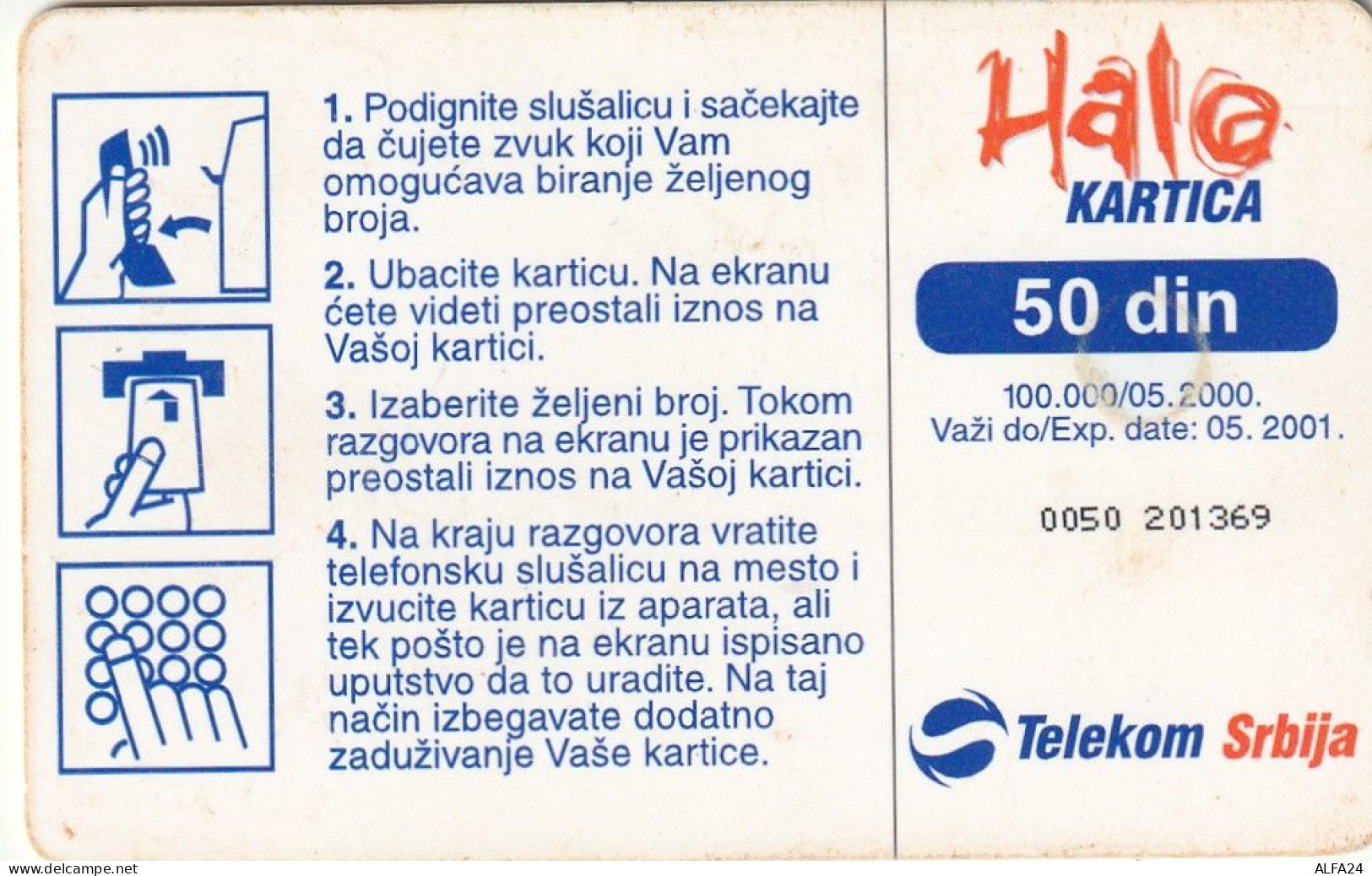 PHONE CARD SERBIA  (E52.19.2 - Yougoslavie