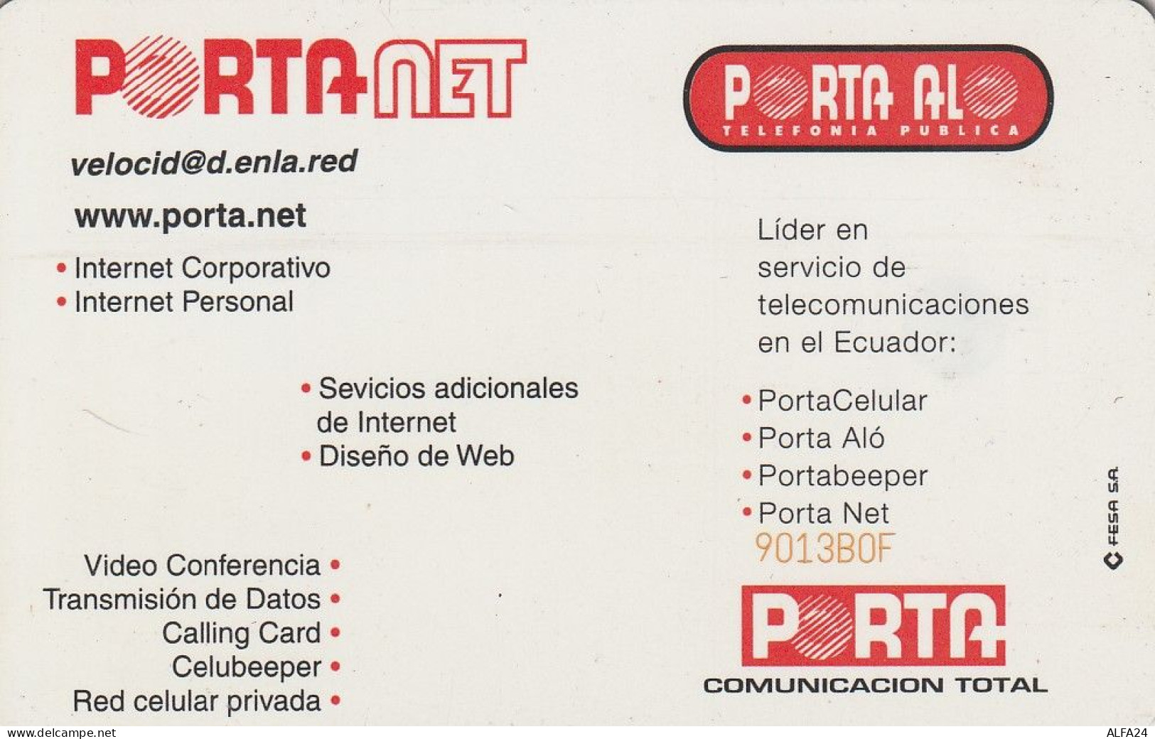 PHONE CARD ECUADOR  (E51.25.6 - Ecuador