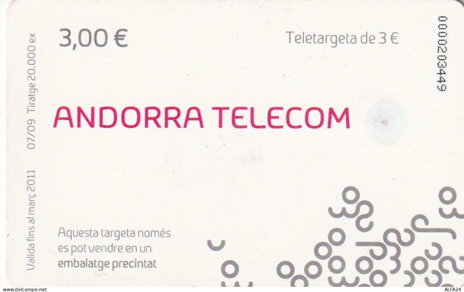 PHONE CARD ANDORRA  (E51.16.3 - Andorra