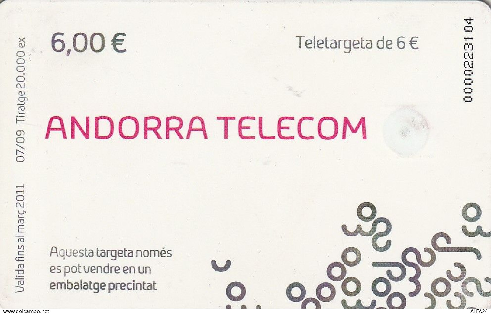 PHONE CARD ANDORRA  (E51.13.5 - Andorre