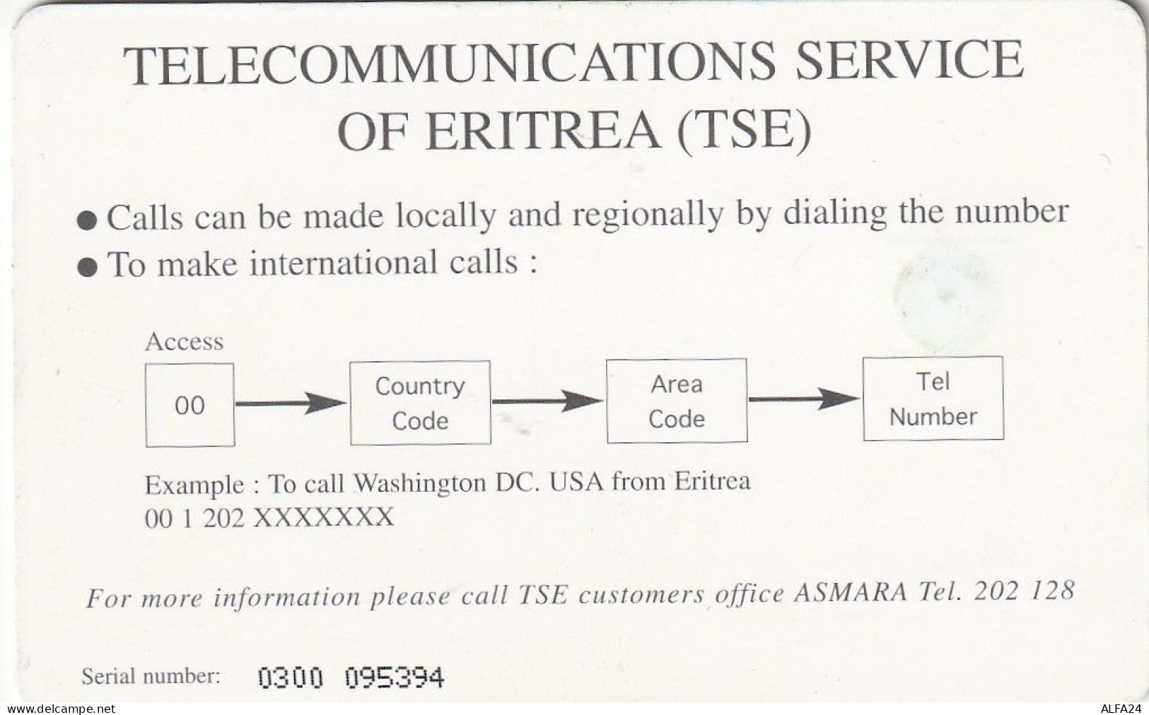 PHONE CARD ERITREA  (E51.8.7 - Erythrée