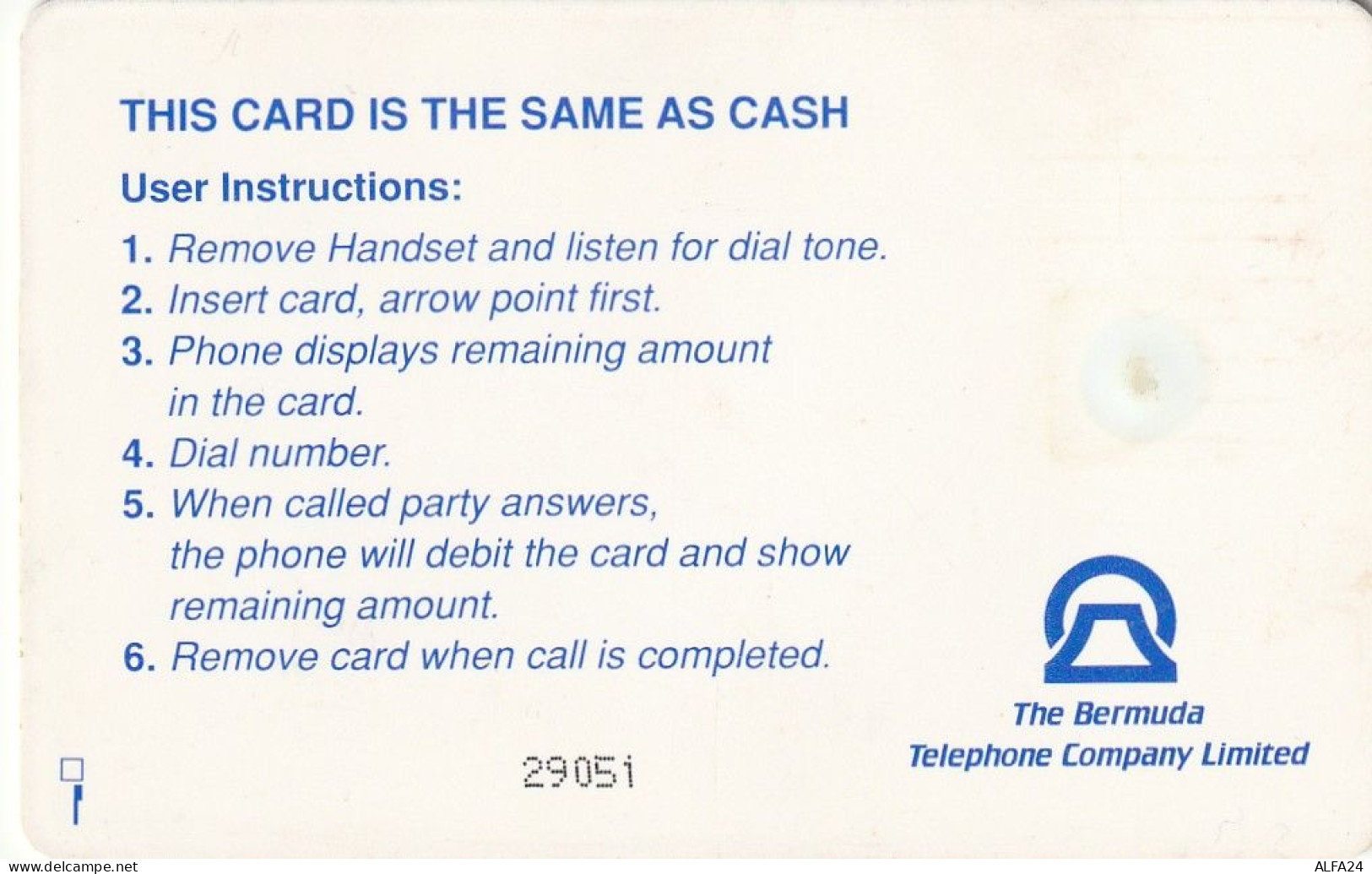 PHONE CARD BERMUDA  (E51.7.6 - Bermudas