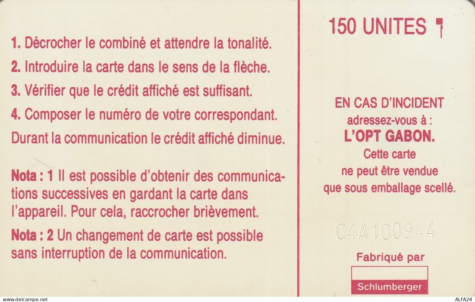 PHONE CARD GABON  (E49.39.8 - Gabon