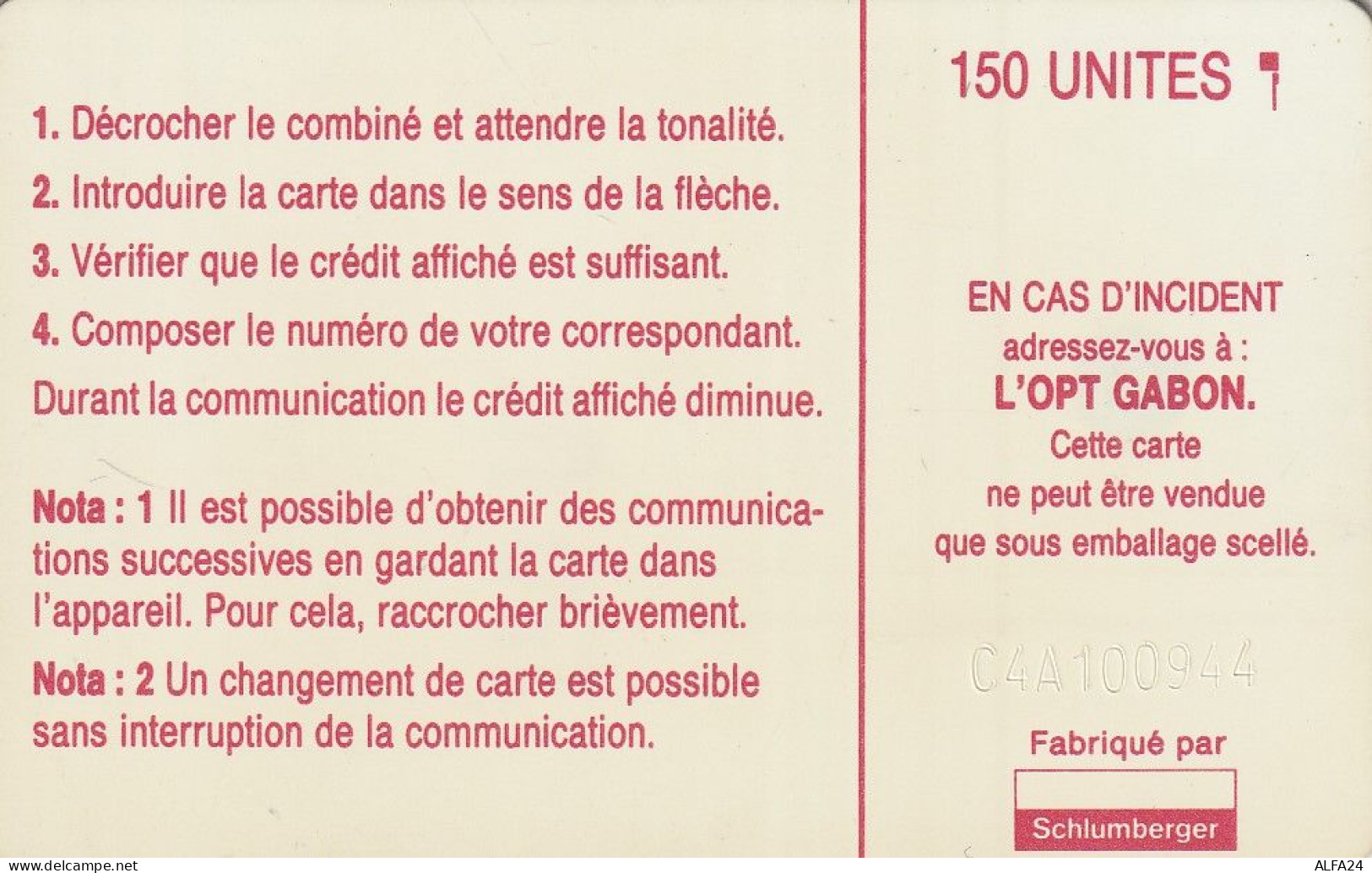 PHONE CARD GABON  (E49.39.8 - Gabun