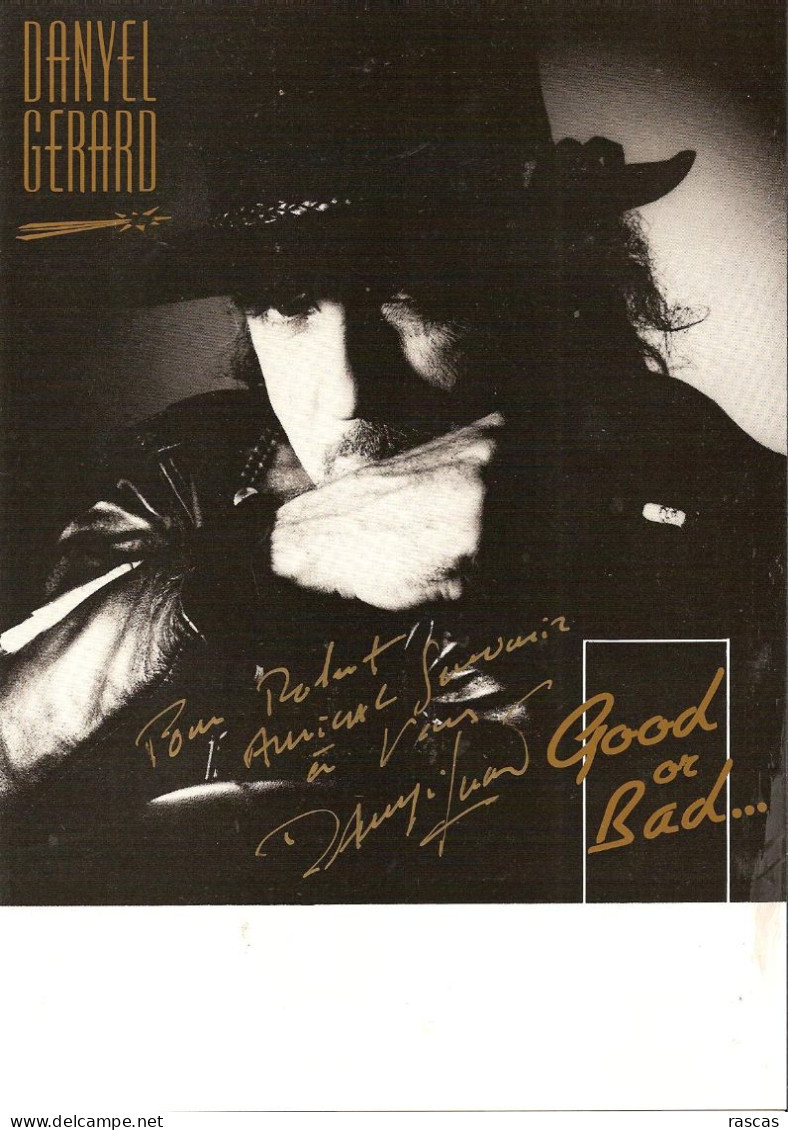 PHOTO GRAND FORMAT 1 - ENV 1 - CHANSON - PHOTO DEDICACEE DU CHANTEUR FRANCAIS DANYEL GERARD - Signed Photographs