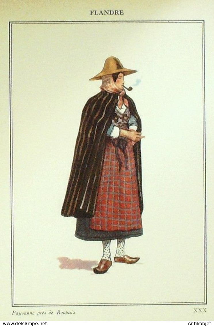 Costume Flandre Roubaix (59) Paysanne Signé Illustré Par P.A Leroux XXème - Berühmtheiten
