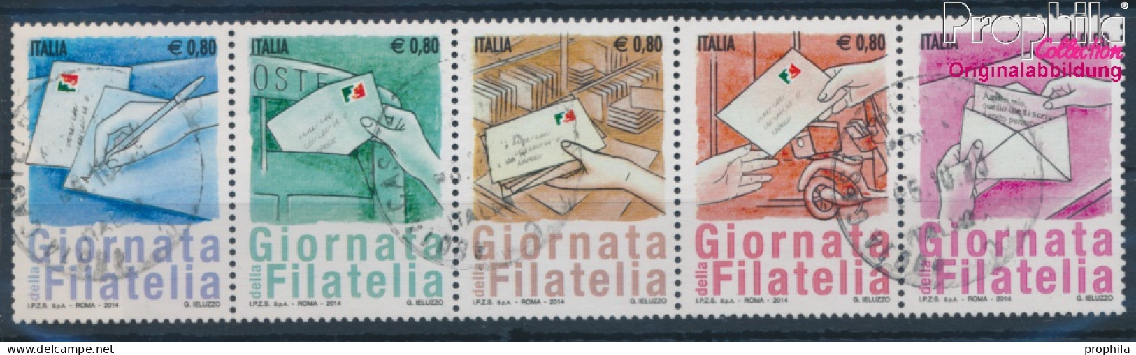Italien 3756-3760 Fünferstreifen (kompl.Ausg.) Gestempelt 2014 Philatelie (10355217 - 2011-20: Oblitérés
