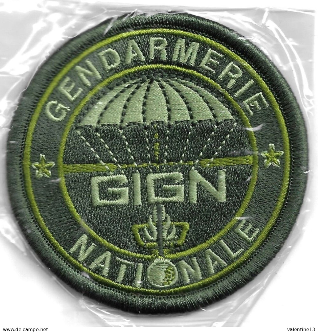 Ecusson GENDARMERIE G.I.G.N ROND BV VERT - Polizia