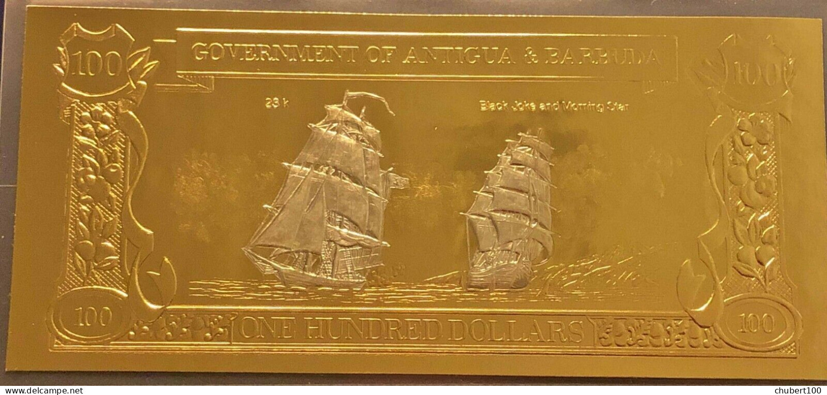 East Carribeans ANTIGUA AND BARBUDA 100 DOLLARS 1981  UNC C GOLD AND SILVER , 50% Discount - Caribes Orientales