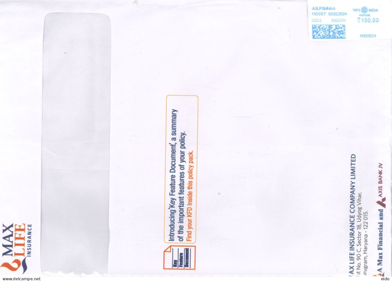 INDIA - 2024 - POSTAL FRANKING MACHINE LABEL COVER TO DUBAI.. - Covers & Documents