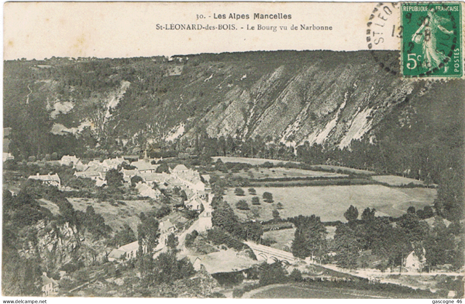 72-031 St-Leonard-des-Bois - Le Bourg Vu De Narbonne Edit S.H - Les Alpes Mancelles N°30 - Saint Leonard Des Bois