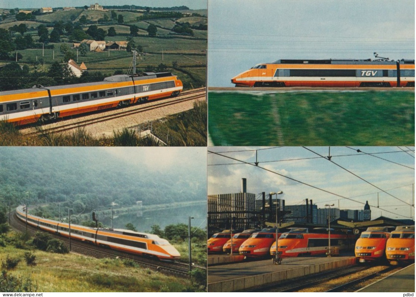 TGV 84 . 8 CPM . Sud-Est . Ed La Vie Du Rail . Série N° 1 à 8 . 1986 . Photographes Différents . - Trains