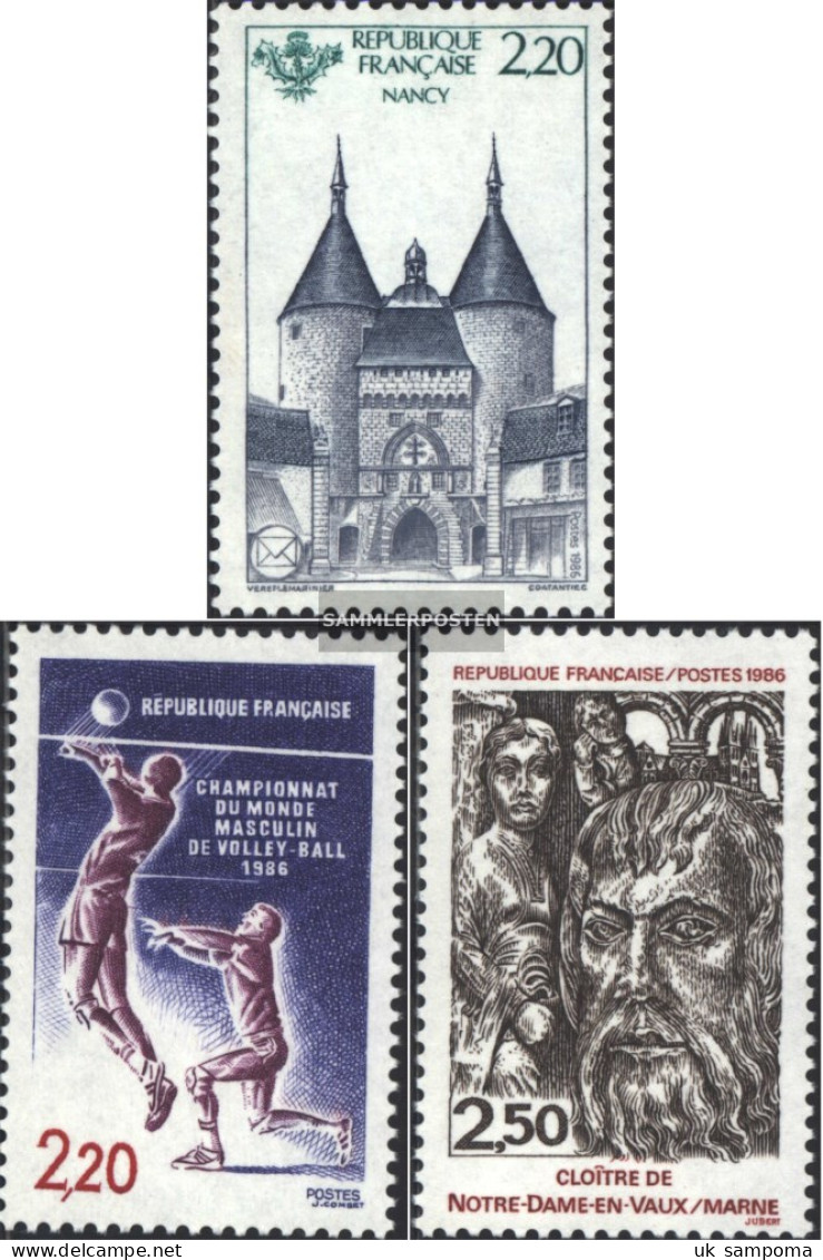 France 2549,2550,2551 (complete Issue) Unmounted Mint / Never Hinged 1986 Philately, Volleyball, Tourism - Ungebraucht