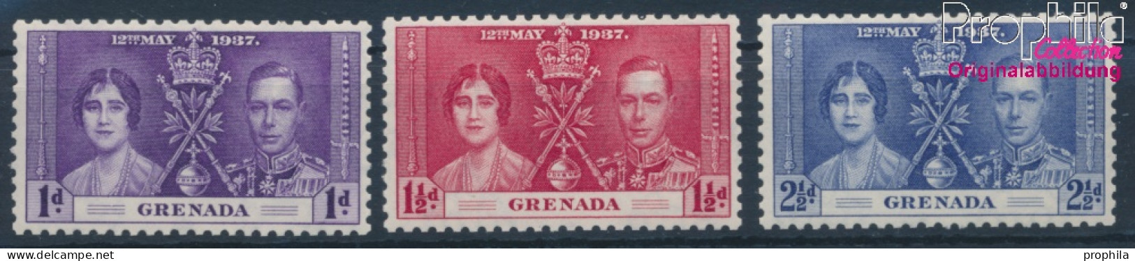 Grenada 120-122 (kompl.Ausg.) Postfrisch 1937 Krönung (10364213 - Granada (...-1974)